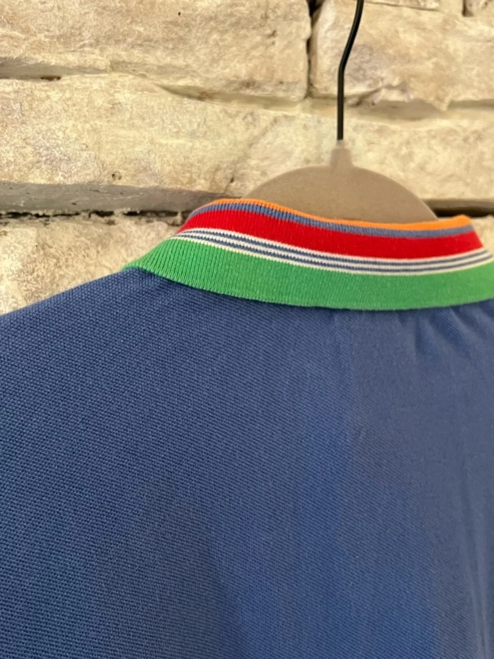 Polo by Ralph Lauren Royal Blue Polo with Multi-Color Striped Collar XL